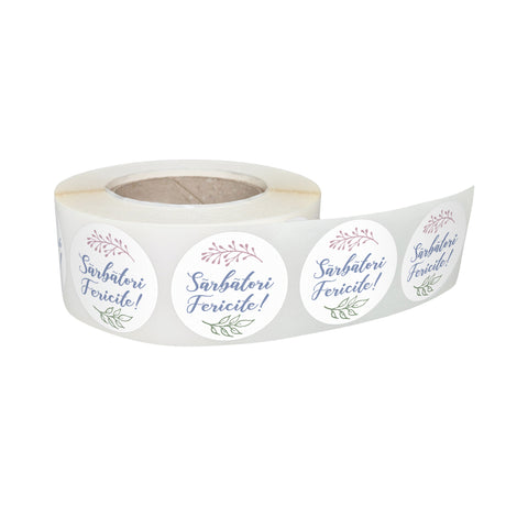 Rola stickere decorative Paște Pastel Egg Garden 1C – etichete rotunde pentru pachete și cadouri