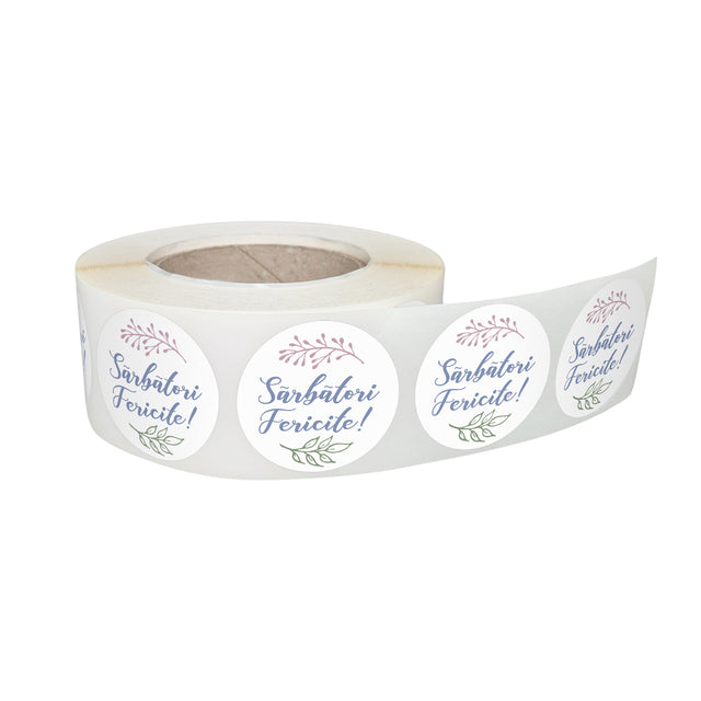 Rola stickere decorative Paște Pastel Egg Garden 1C – etichete rotunde pentru pachete și cadouri