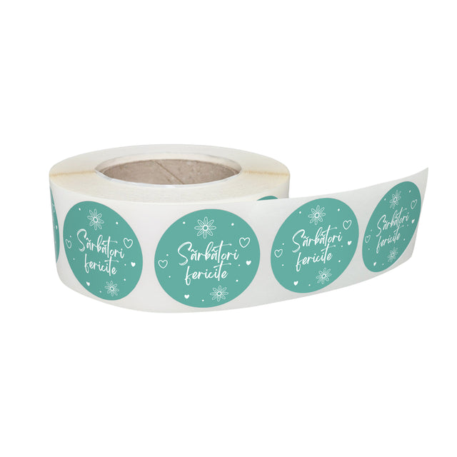 Rola stickere decorative Paște Spring Meadow Mixt 6B – etichete rotunde pentru pachete și cadouri