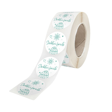 Rola stickere model Paște Spring Meadow Mix 6C – stickere rotunde pentru ambalaje de sarbatori