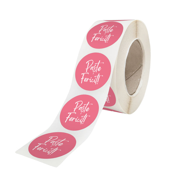 Rola stickere model Paște Sweet Egg Parade 5A – stickere rotunde pentru ambalaje de sarbatori