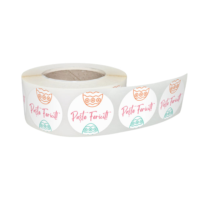 Rola stickere decorative Paște Sweet Egg Paradet 5C – etichete rotunde pentru pachete și cadouri