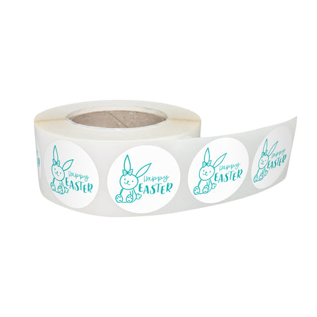 Rola stickere decorative Paște Turquoise Spring Field 10C – etichete rotunde pentru pachete și cadouri