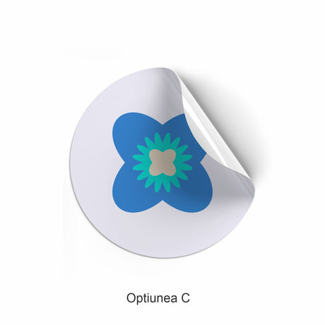 Rola stickere model Floral Blue Meadow 1C – etichete rotunde pentru pachete, ambalaje, și cadouri