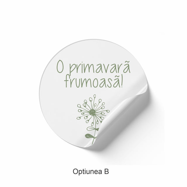 Rola stickere model Floral Botanical Sketch 4b – etichete rotunde pentru pachete, ambalaje, și cadouri