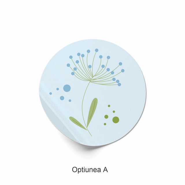 Rola stickere model Floral Fresh Lavender 6a – etichete rotunde pentru pachete, ambalaje, și cadouri