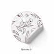 Rola stickere model Floral Graphite Garden 16b – etichete rotunde pentru pachete, ambalaje, și cadouri