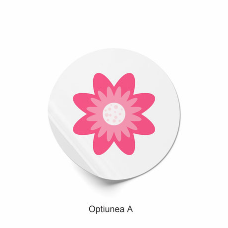 Rola stickere model Floral Purple Bloom 2a – etichete rotunde pentru pachete, ambalaje, și cadouri