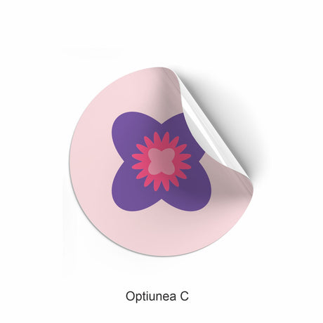 Rola stickere model Floral Purple Bloom 2c – etichete rotunde pentru pachete, ambalaje, și cadouri