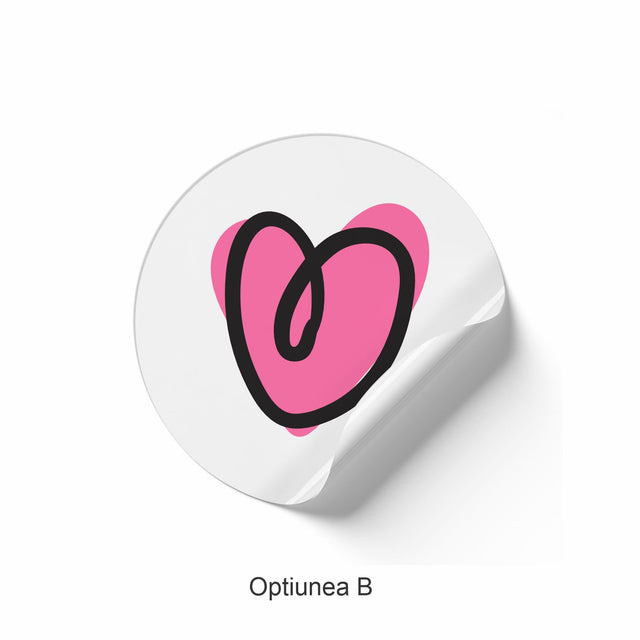 Rola stickere model Love Mini Hearts 8b – etichete rotunde pentru pachete, ambalaje, și cadouri