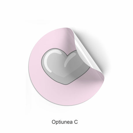 Rola stickere model Love Pink Heart Trails 1c – etichete rotunde pentru pachete, ambalaje, și cadouri