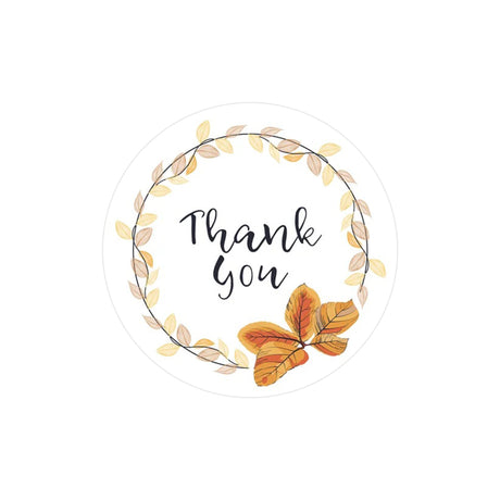 Rola stickere model Thank You Autumn Butterfly – etichete rotunde pentru pachete, ambalaje, și cadouri