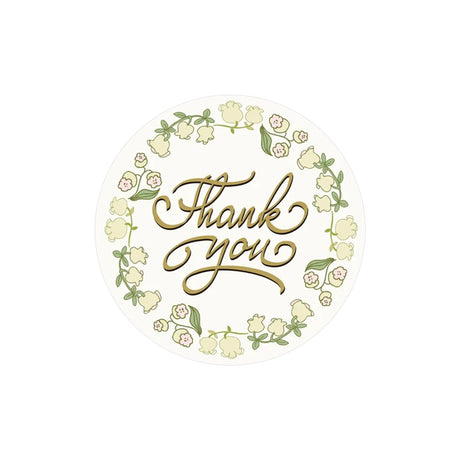Rola stickere decorative model Thank You Green Garden – etichete rotunde pentru pachete și cadouri